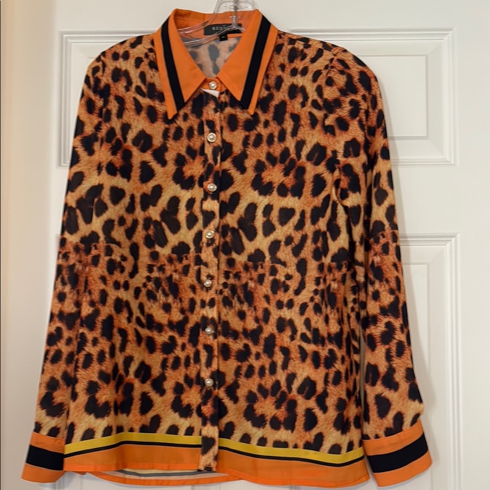 Leopard Print Button-Up Jacket